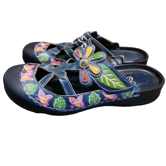 Elite by Corky's Summer Printed Butterfly Floral Artsy Slip On Size 40 - Picture 4 of 9